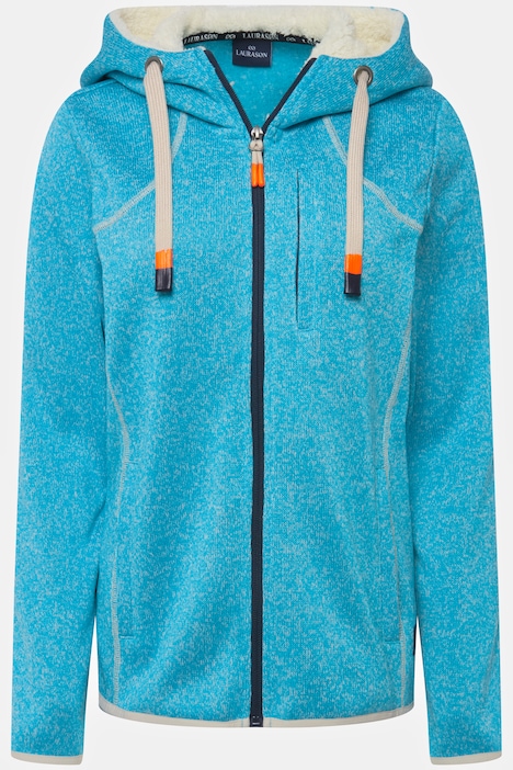 Hoodiejacke, Fleece, Teddy-Kapuze, Zipper, Langarm