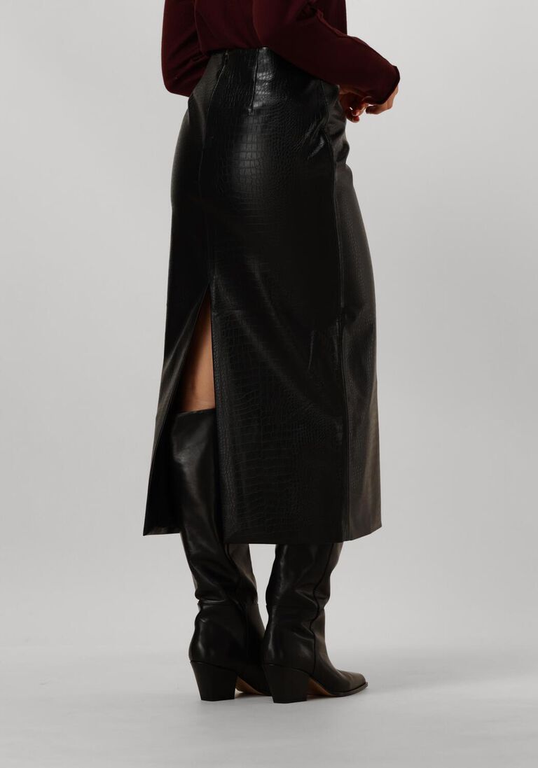 zwarte bruuns bazaar maxirok croco tuanella skirt