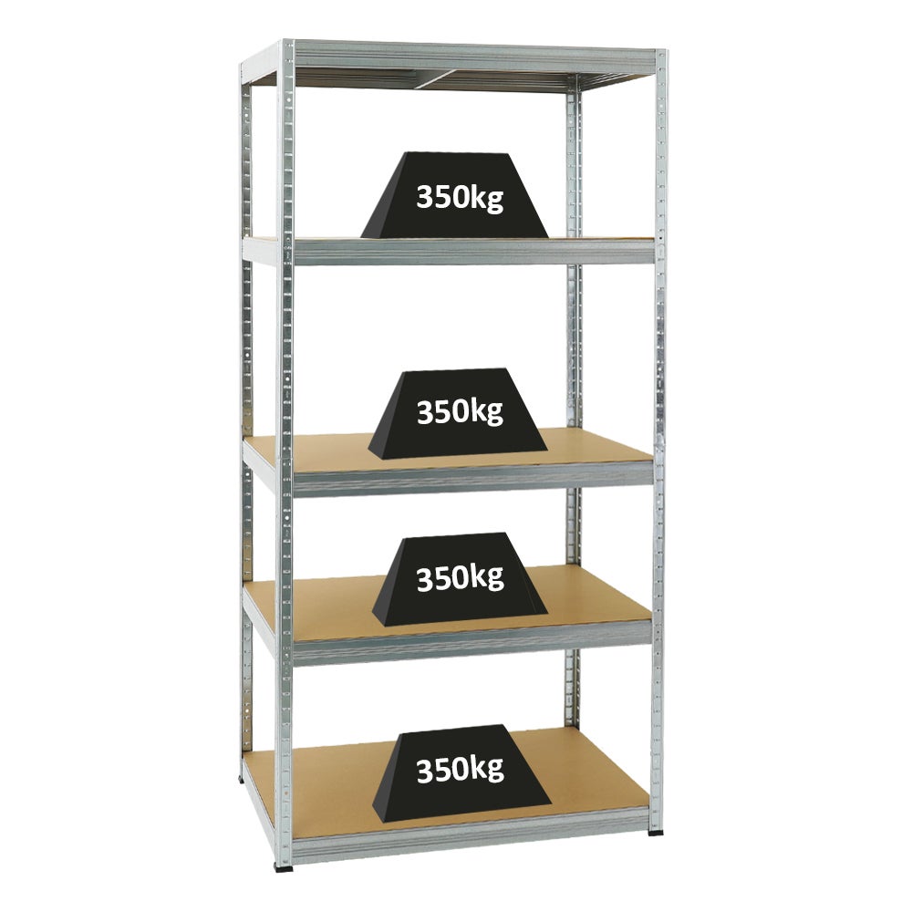 PROREGAL Heavy-Duty Stellingkast Slim Elephant M HxBxD 180 x 90 x 60 cm 5 Planken Plankdraagvermogen 350 kg Gegalvaniseerd