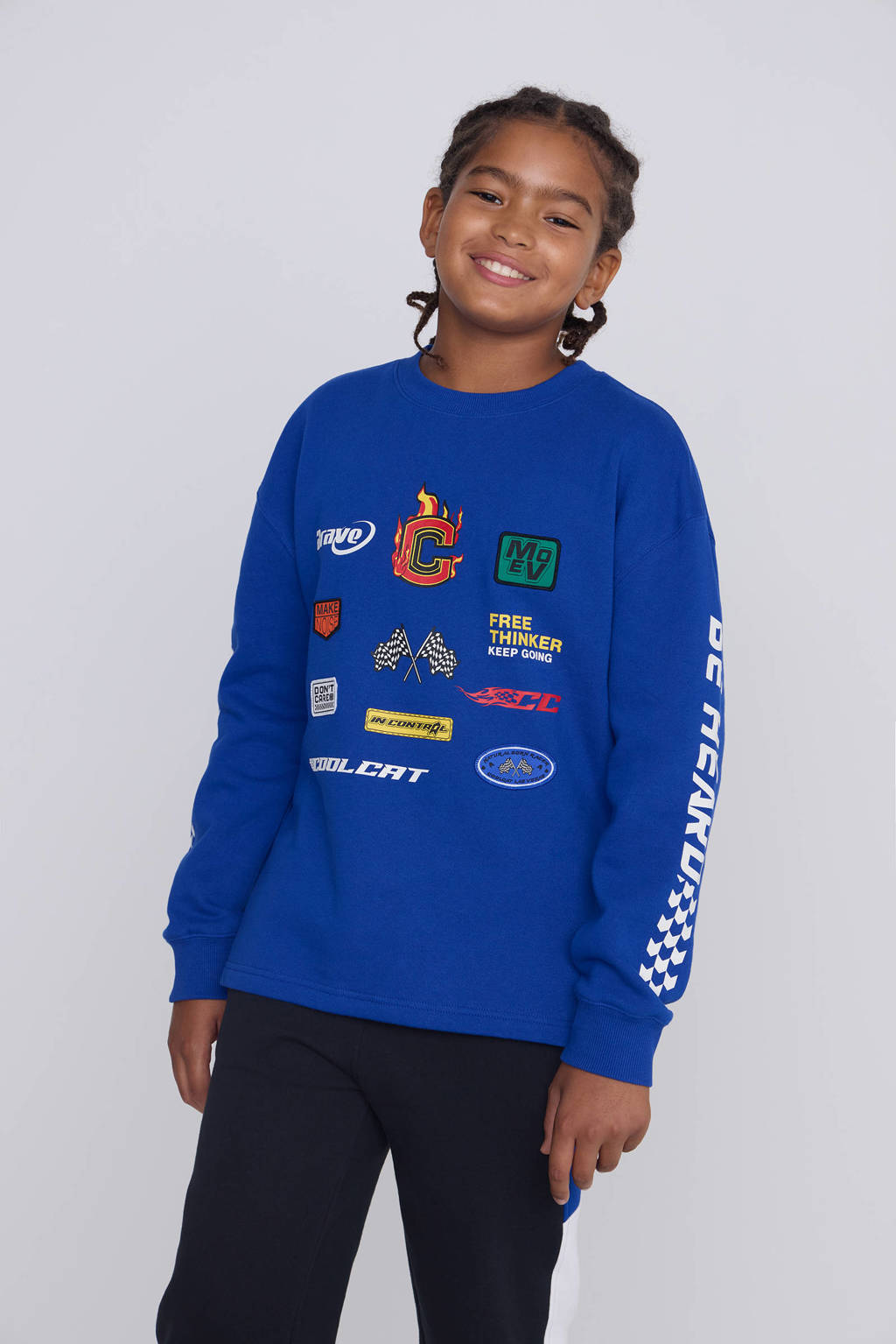 Coolcat Sweater Tyler met Racer Logo's en Patches