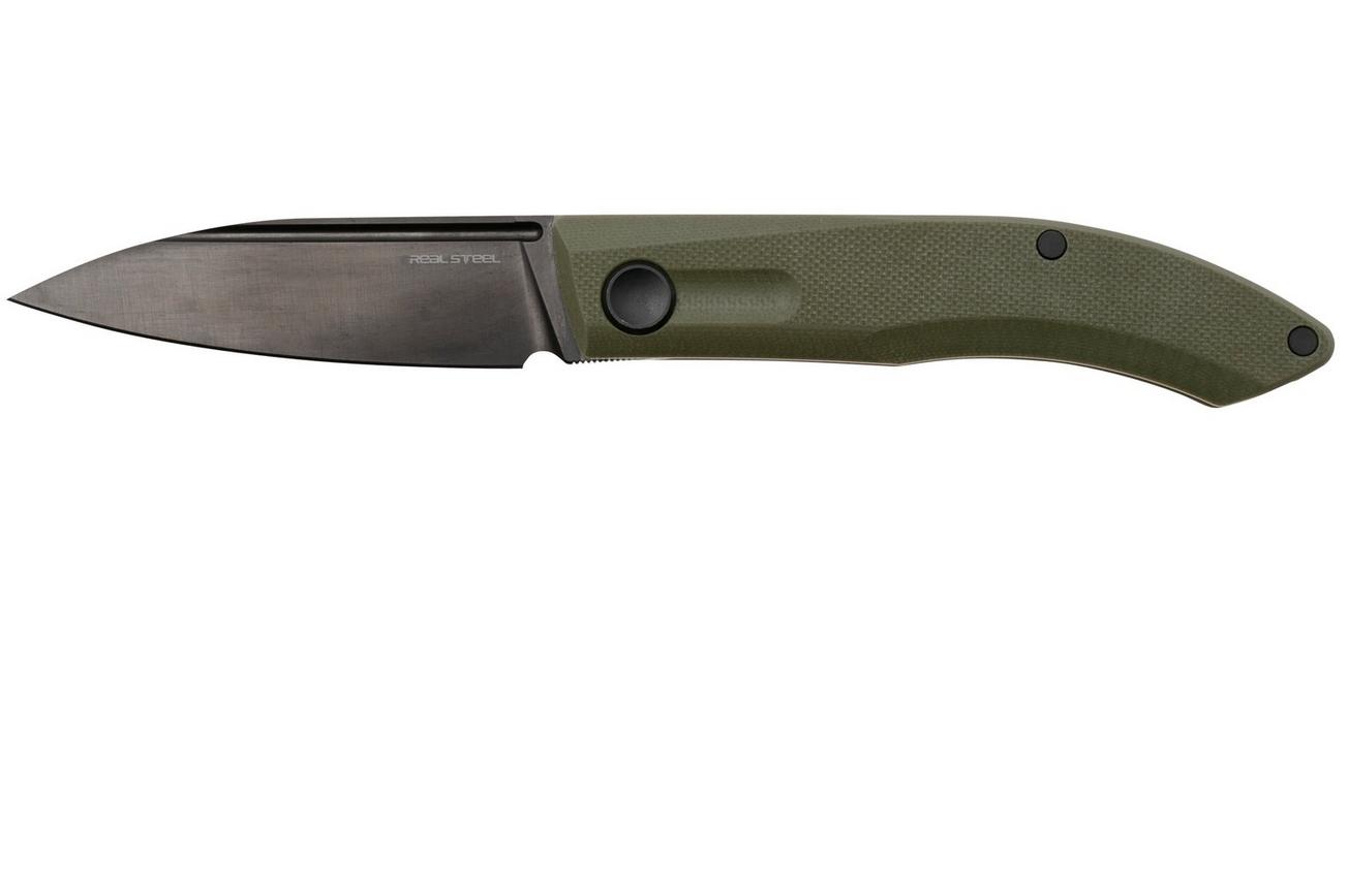 Real Steel Stella Lux 7041Z3, Black DLC K110, OD Green G10 zakmes, Poltergeist design