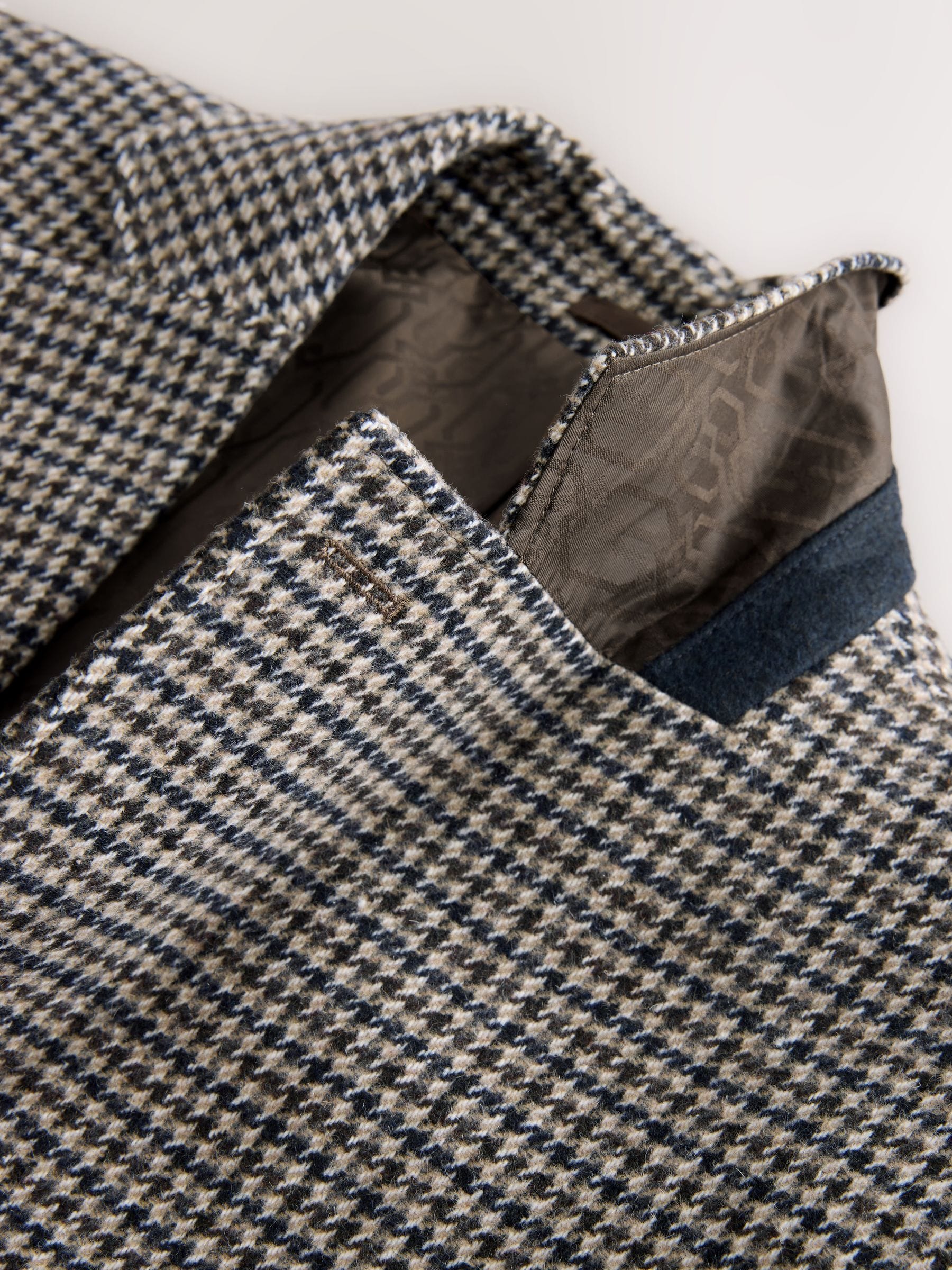 Grijs - Slim Fit Dogtooth Blazer