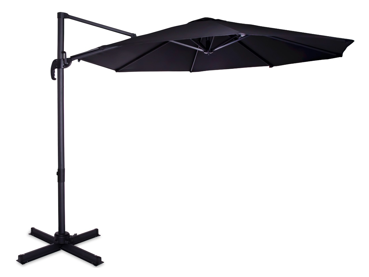 VONROC Bardolino Ø300 cm Premium zweefparasol - Anthracite