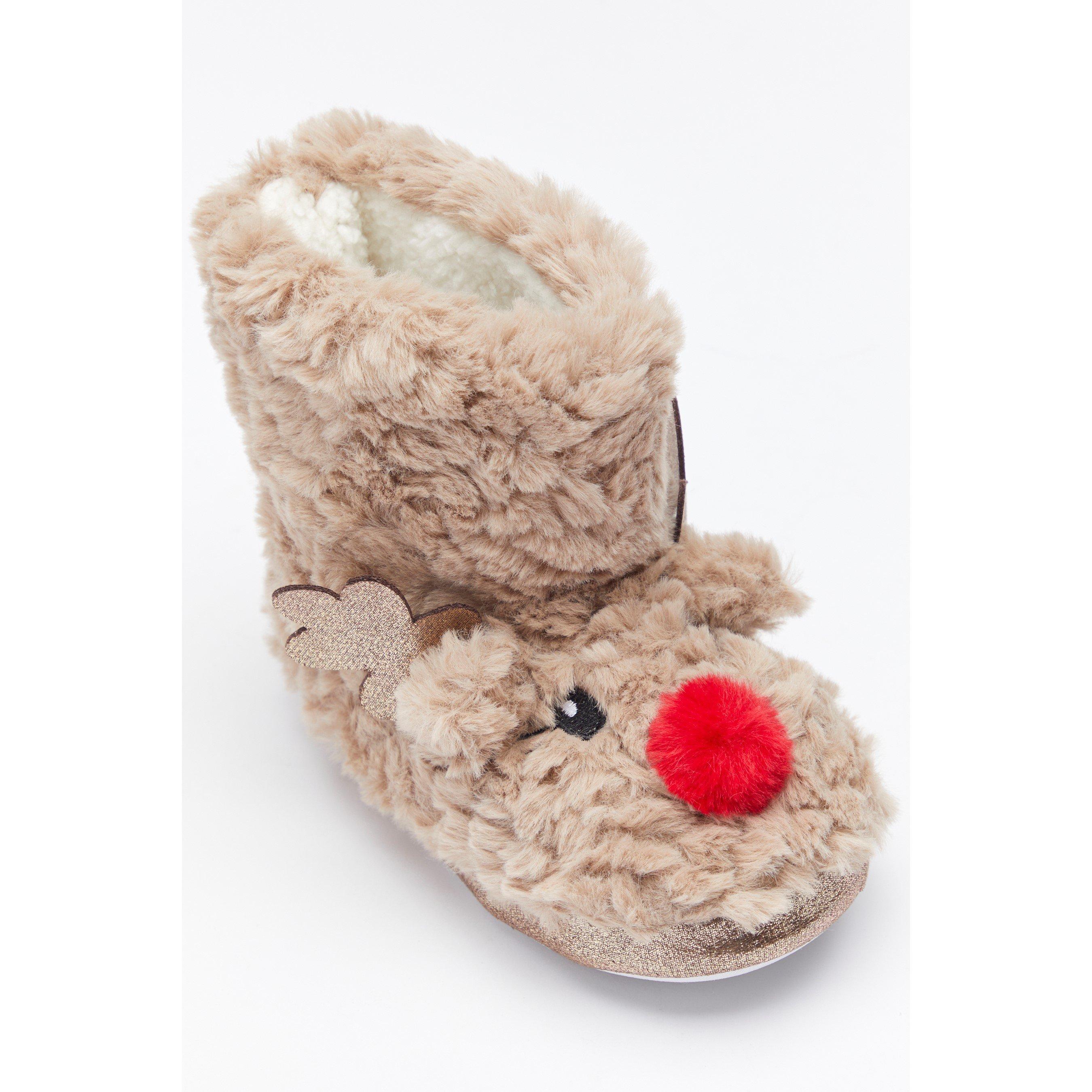 Be You Studio Kids Christmas Reindeer Slippers
