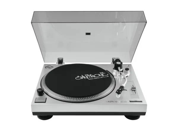 Omnitronic BD-1350, Bæltedrevet DJ pladespiller, 33 1/3,45 rpm, -10 - 10%, 0,24%, Vejledning, 50 dB
