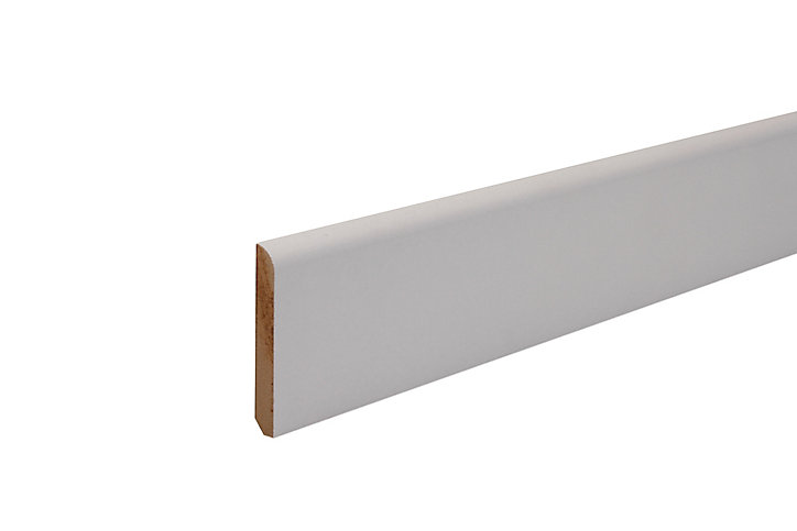 Plinthe arrondie MDF prépeint 120 x 10 cm, ép.10 mm