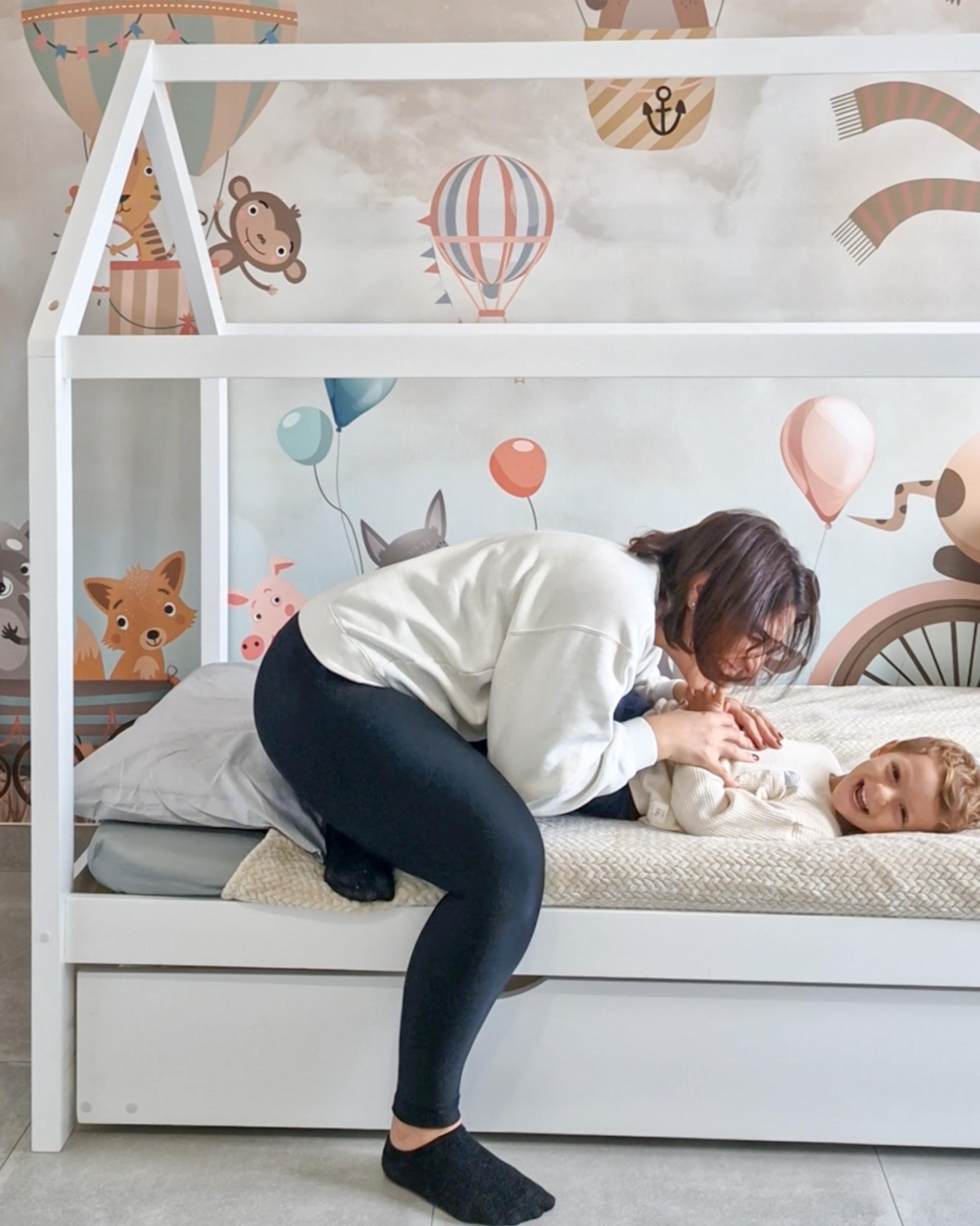 Kinderonderschuifbed Dennenhout CRILLON 90 x 200 cm Wit