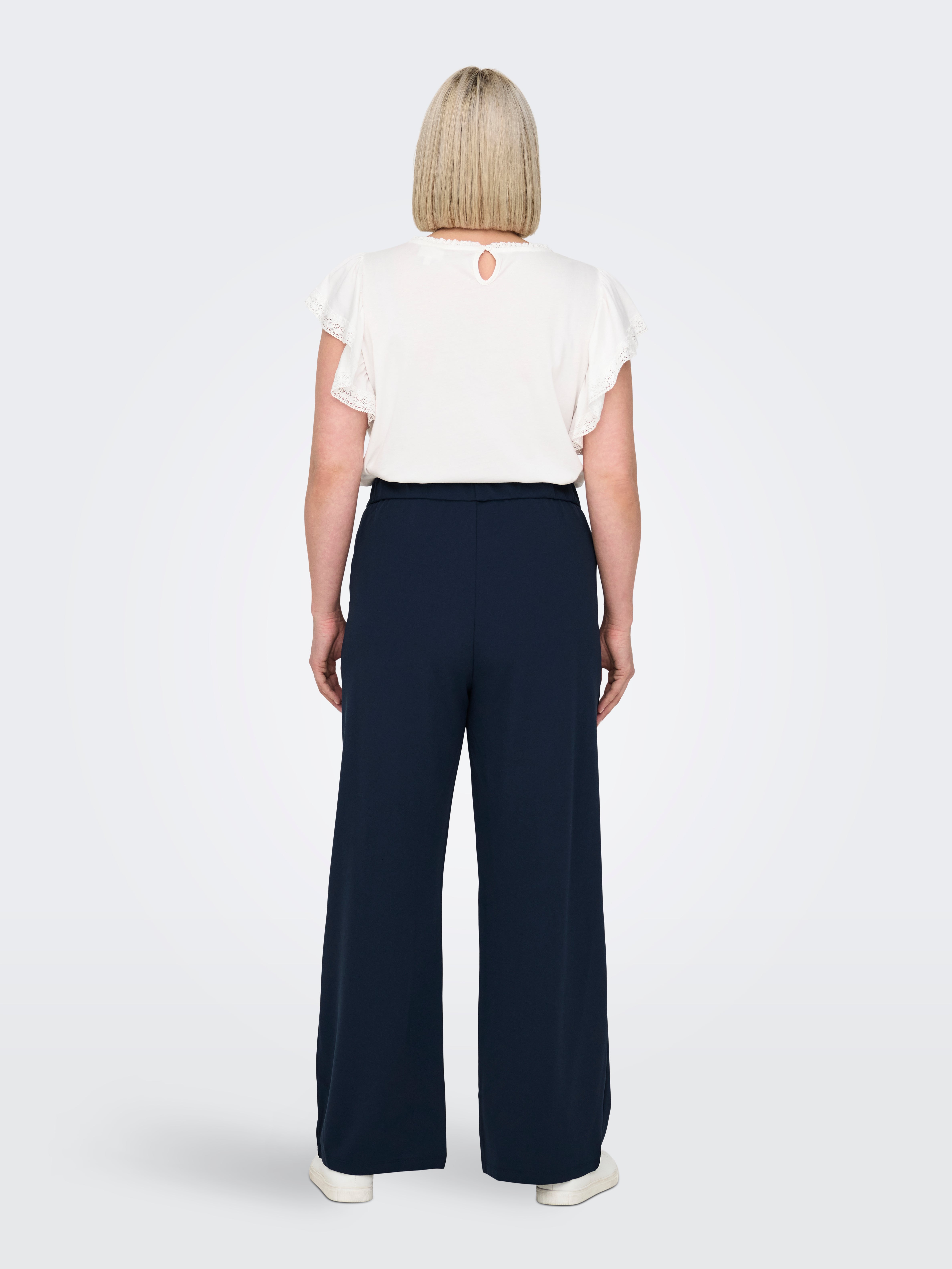 CARSANIA Normal geschnitten Hose mit weitem Beinschnitt Navy Blazer