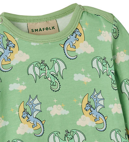 Småfolk Body L/æ - Sage m. Schlafende Drachen