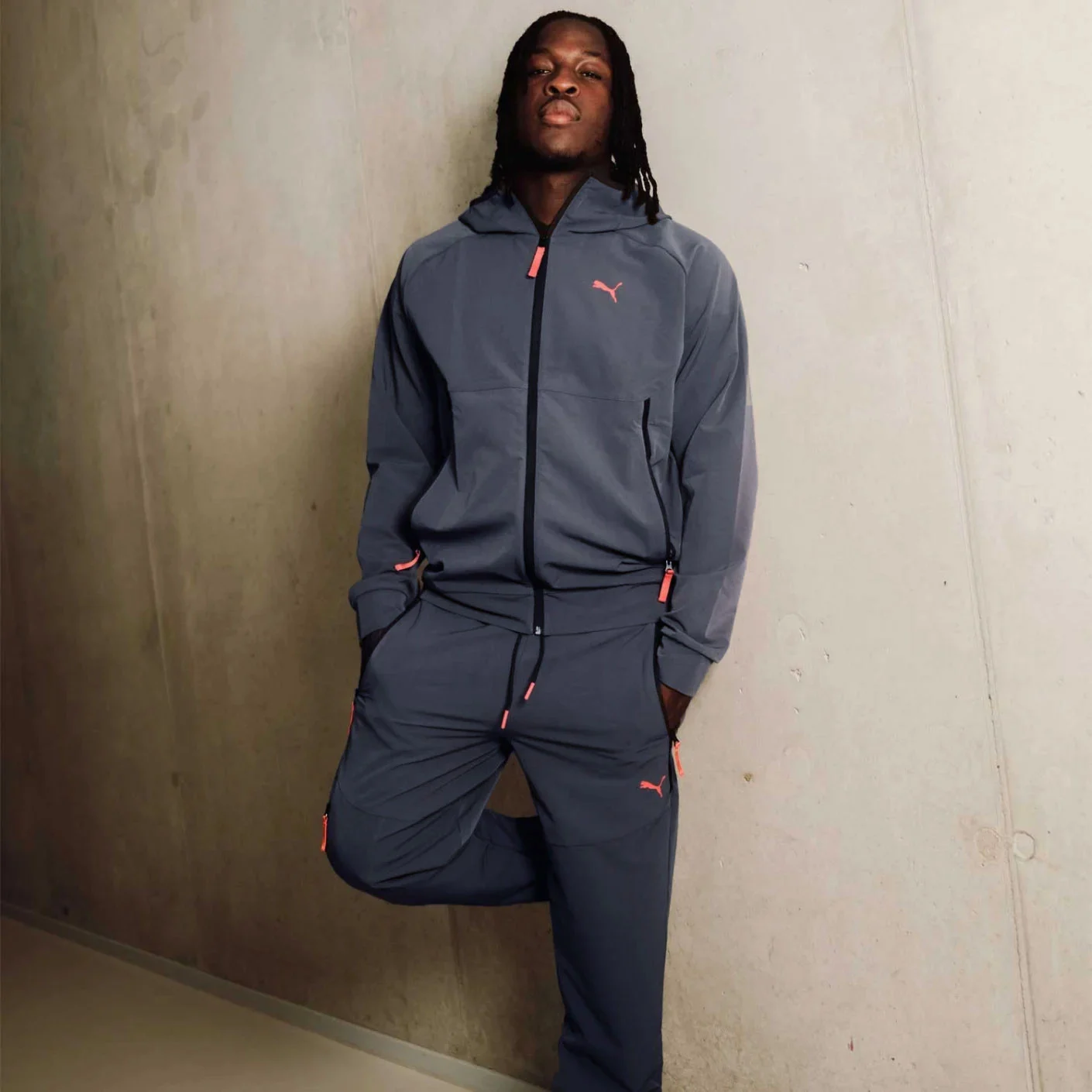 PUMA Pumatech Trainingsjack Woven 2024-2025 Donkergrijs Oranje
