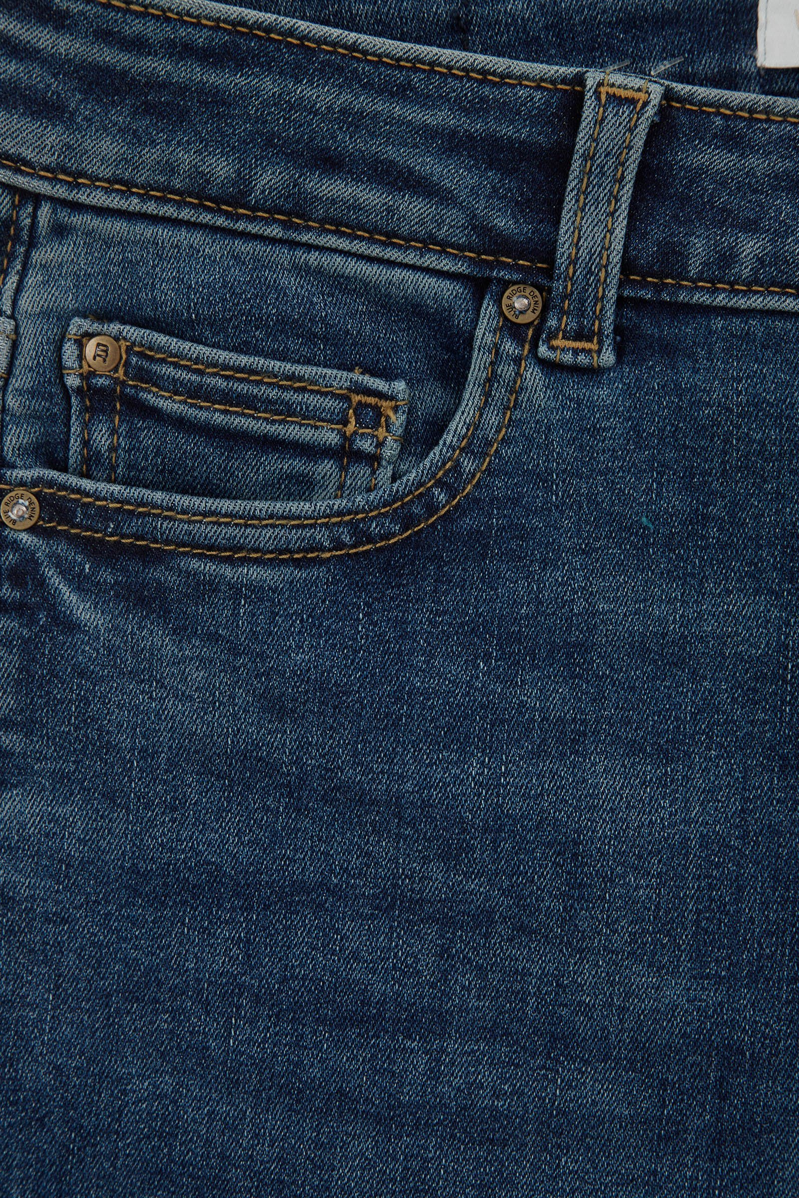 mid rise bootcut jeans met superstretch Blue Ridge Donkerblauw