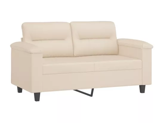 Ensemble de canapés 3 pièces avec coussins beige tissu microfibre