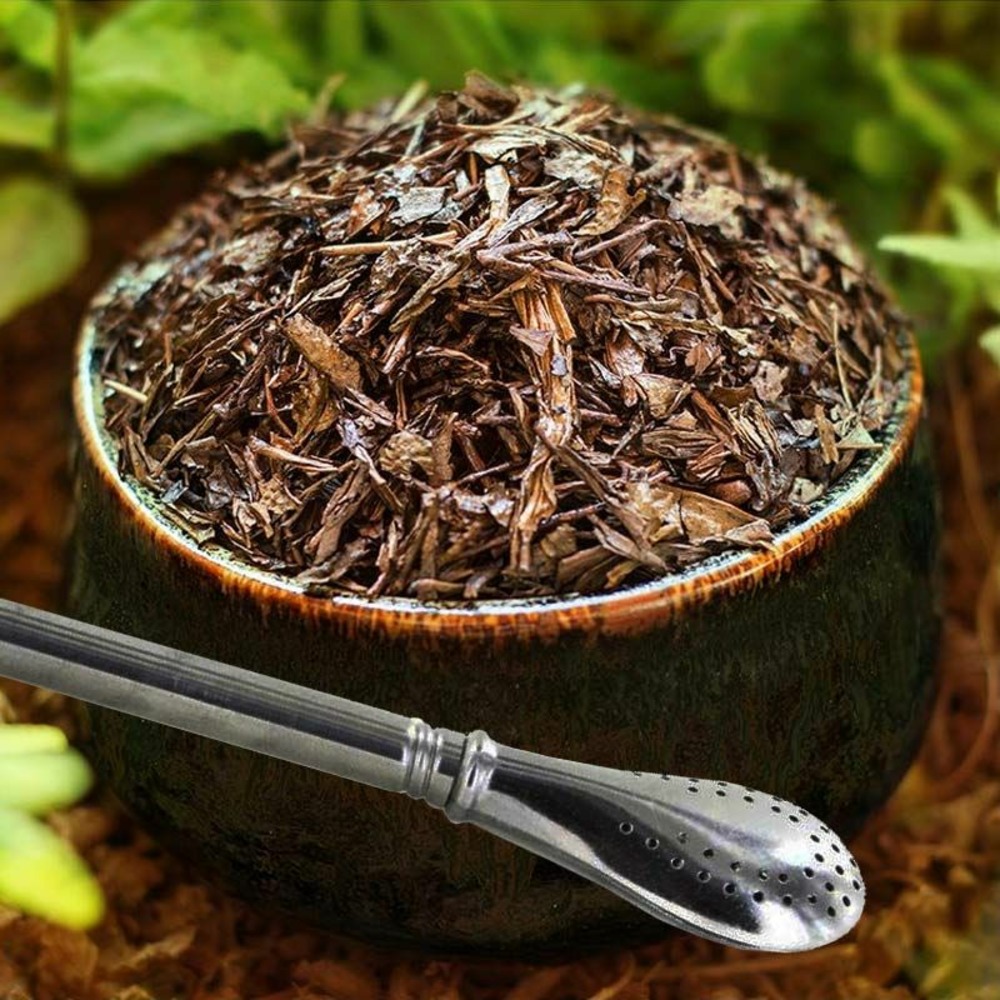 Thé vert bio japonais bancha hojicha 30 g + paille inox avec filtre