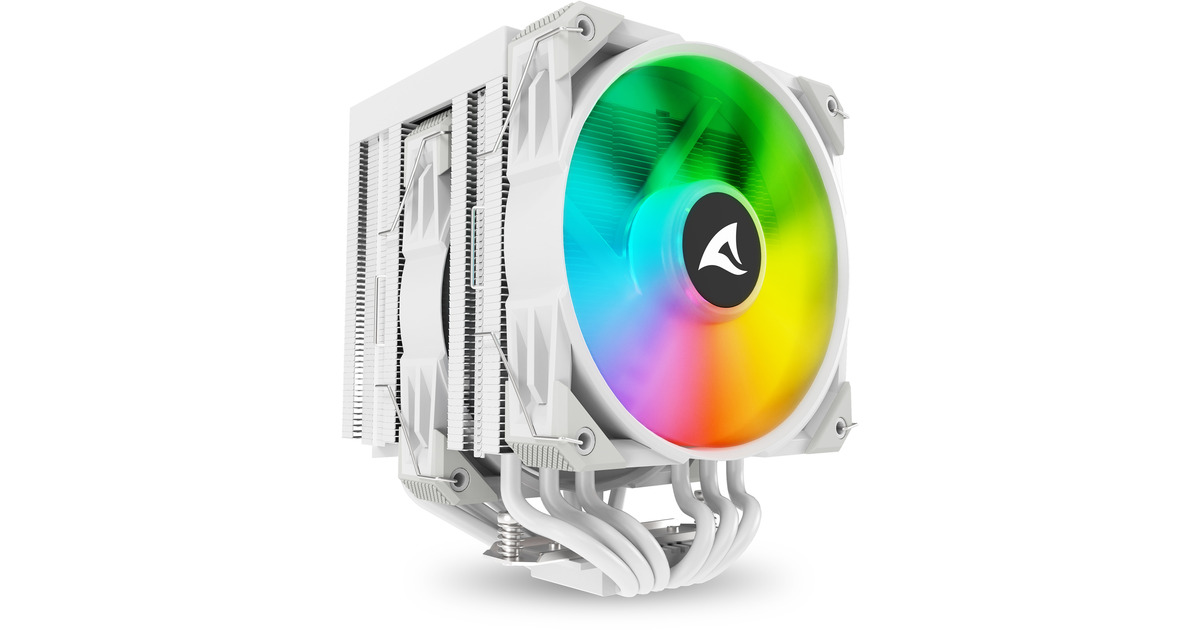 SharkoonA60 RGB CPU-koeler  (Wit, 4-pins PWM fan-connector)