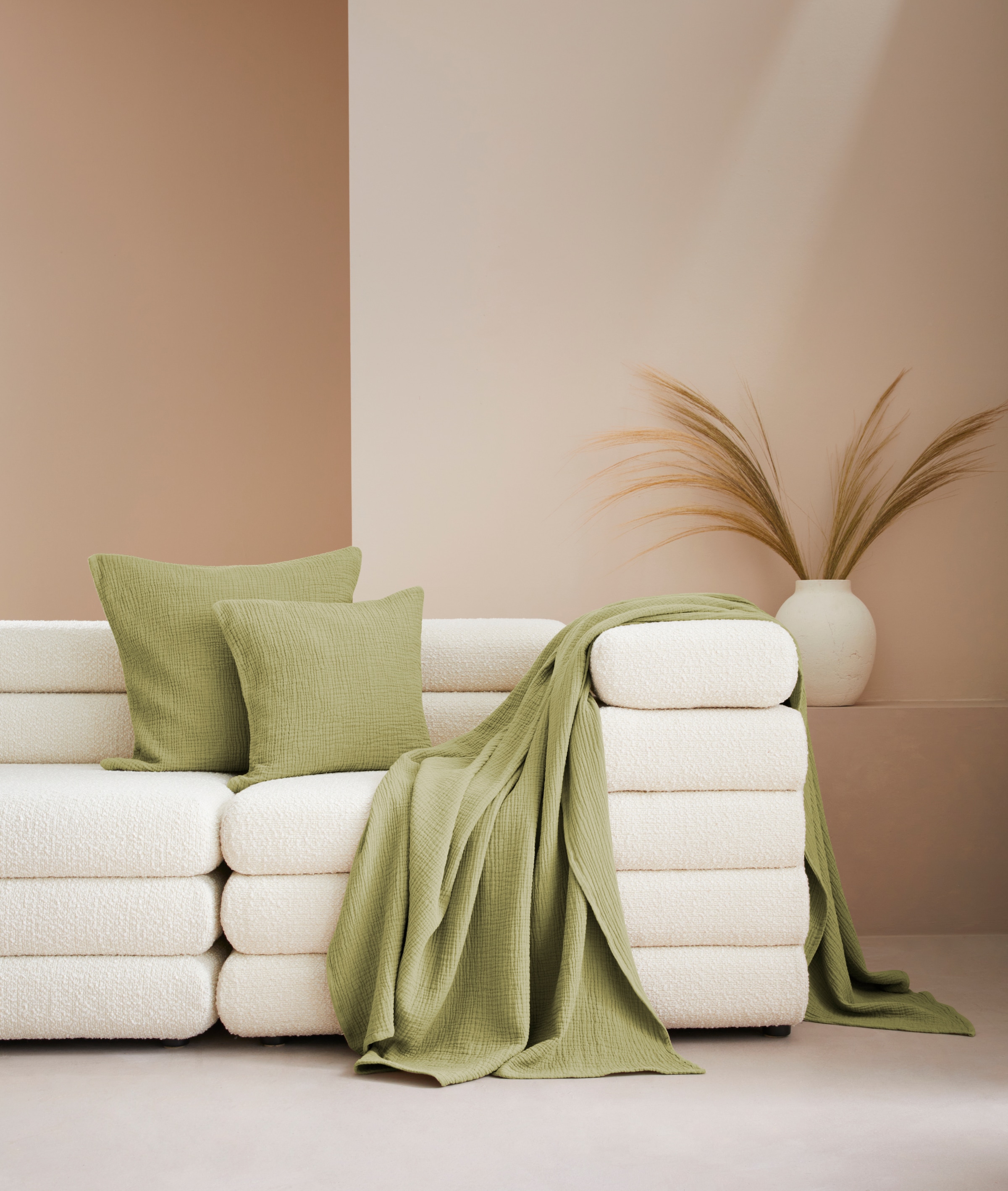 LeGer Home by Lena Gercke Wohndecke »HEVIN« Tagesdecke im Baumwoll-Crinkle-Effekt, Musselin, Kuscheldecke