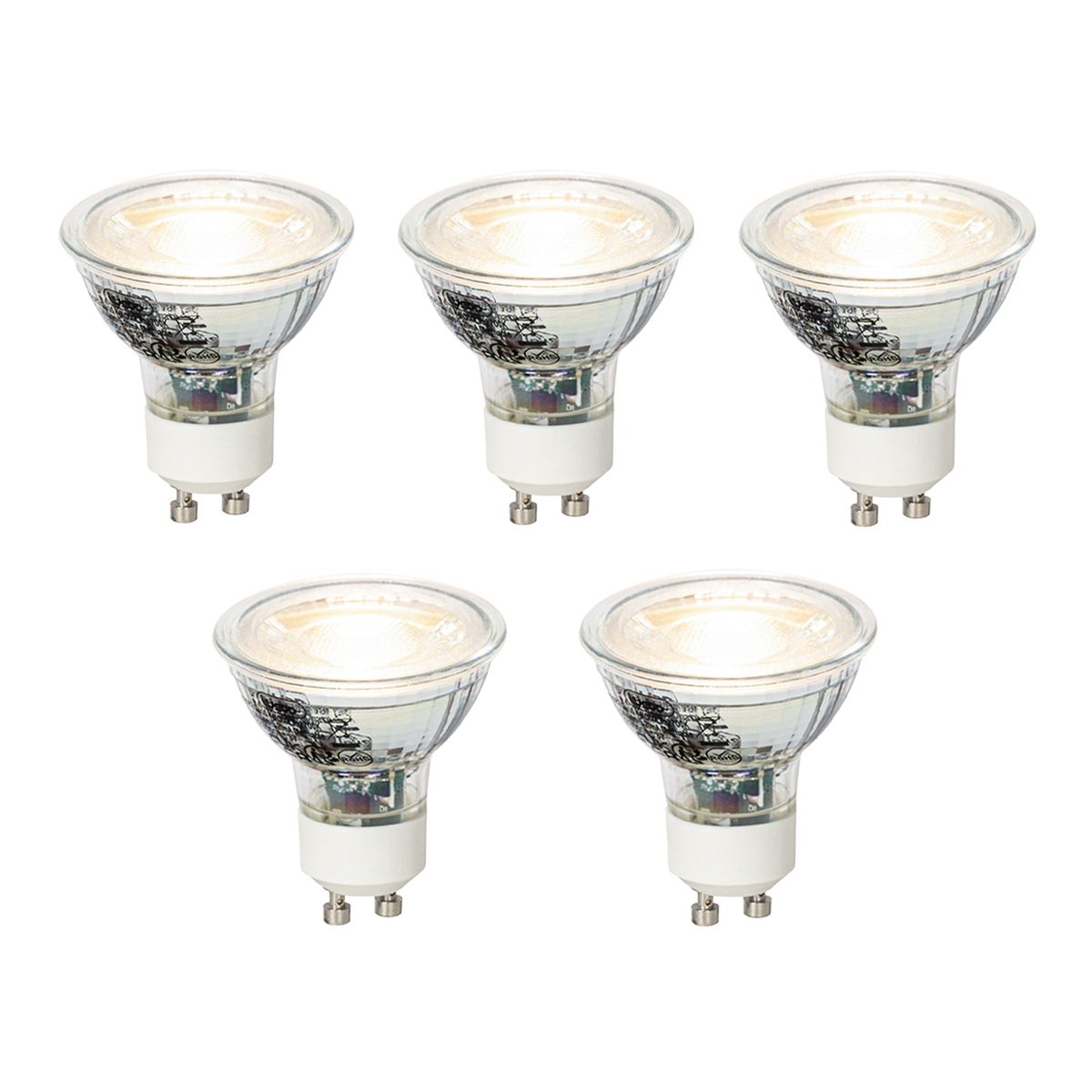 Set van 5 GU10 dimbare LED lamp 4W 310 lm 3000K