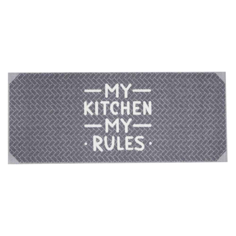Tapis de cuisine inscription My Kitchen My Rules 120x50cm