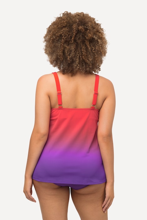 Tankini, Farbverlauf, Volants, Softcups, V-Ausschnitt