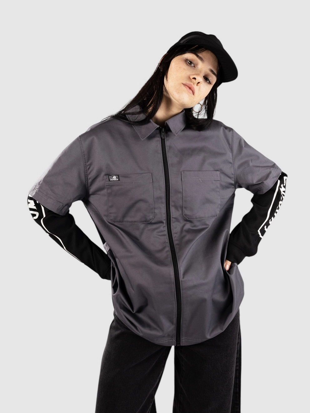 Lurking Class Stay Sharp Zip Work Shirt charcoal/black
