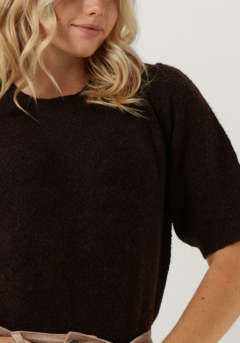 CC HEART bruine cc heart trui elsa diamond knit blouse, short sleeves