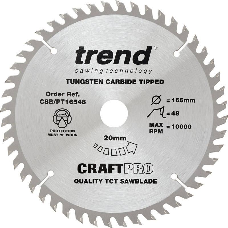 Trend PT cirkelzaagblad 165x20x2,2mm 48T