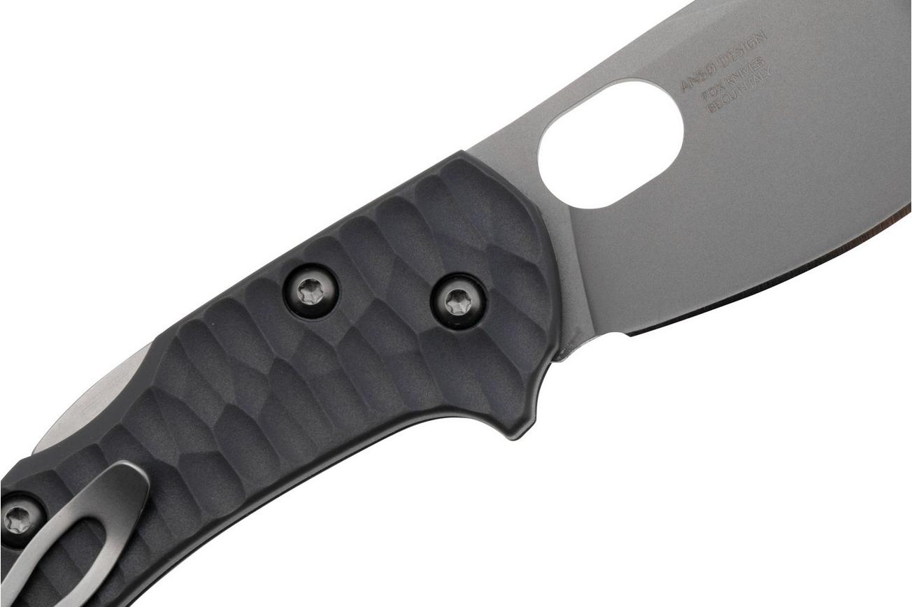 Fox Knives Zero 2.0 Desert Warrior FX-311-GY Wolf Grey FRN, Top Shield Bead Blasted Blade zakmes, Jens Ansø design