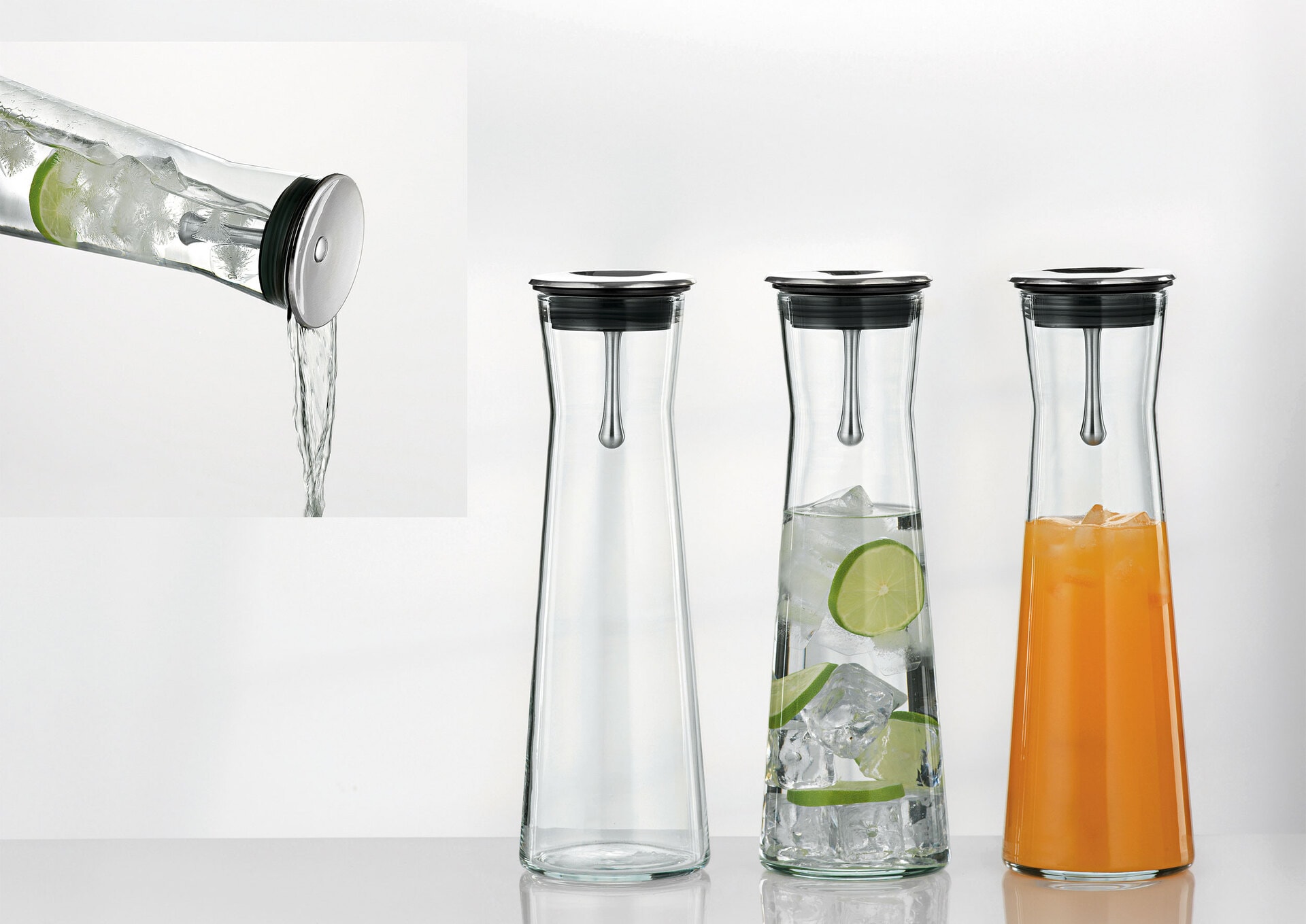 SIMAX exclusive Karaffe SPOUT 1100 ml klarglas/ schwarz