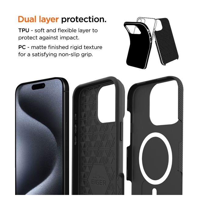 iPhone 15 Pro Max MagSafe North Case Premium Hybrid Schutzhülle (EGCA00692) - Schwarz