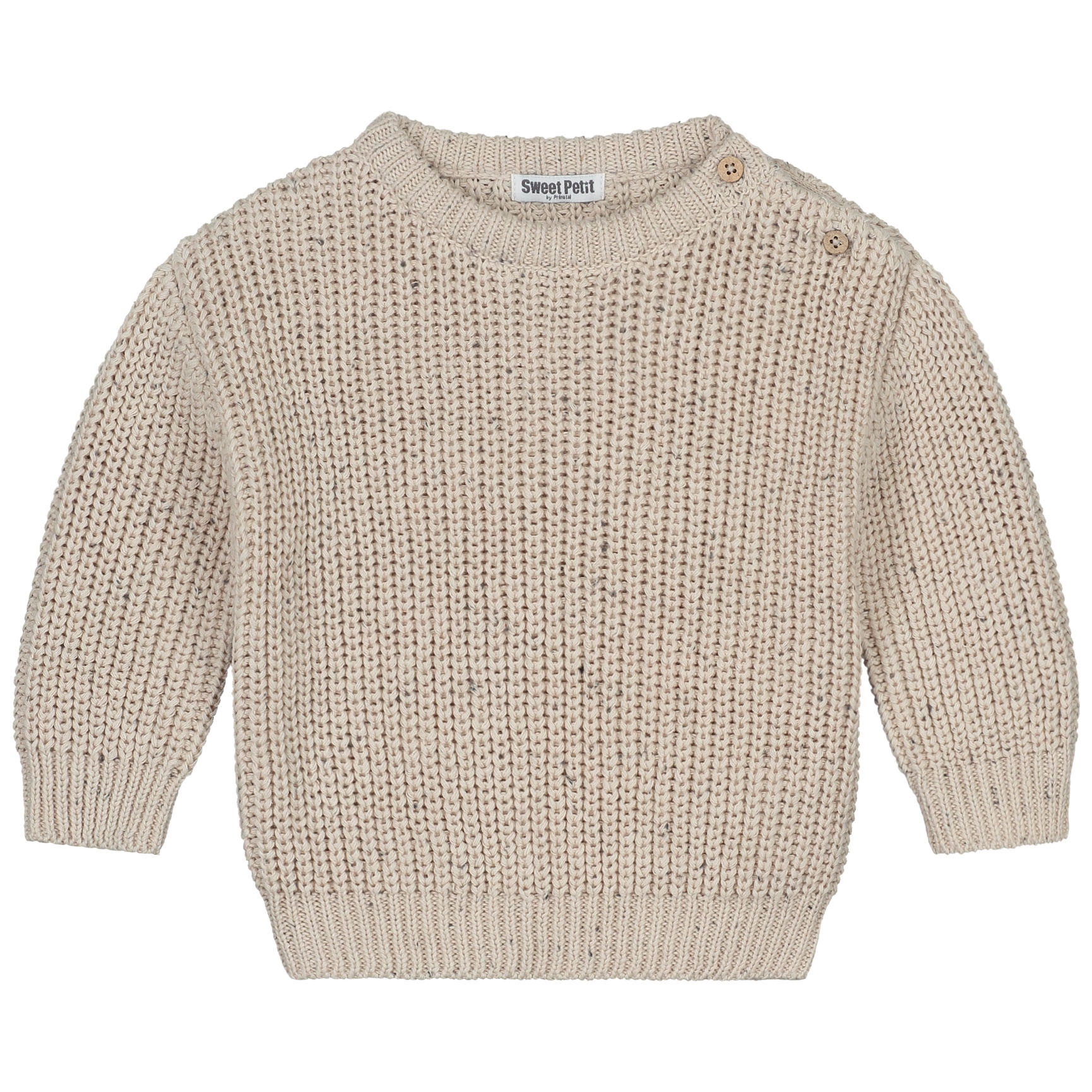 Sweet Petit baby trui Charlie lange mouwen melee beige