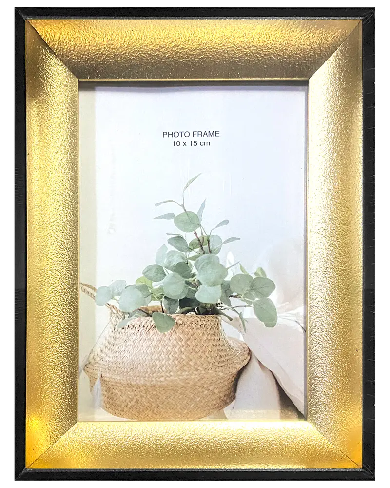 Billedramme guld/sort - 10 x 15 cm