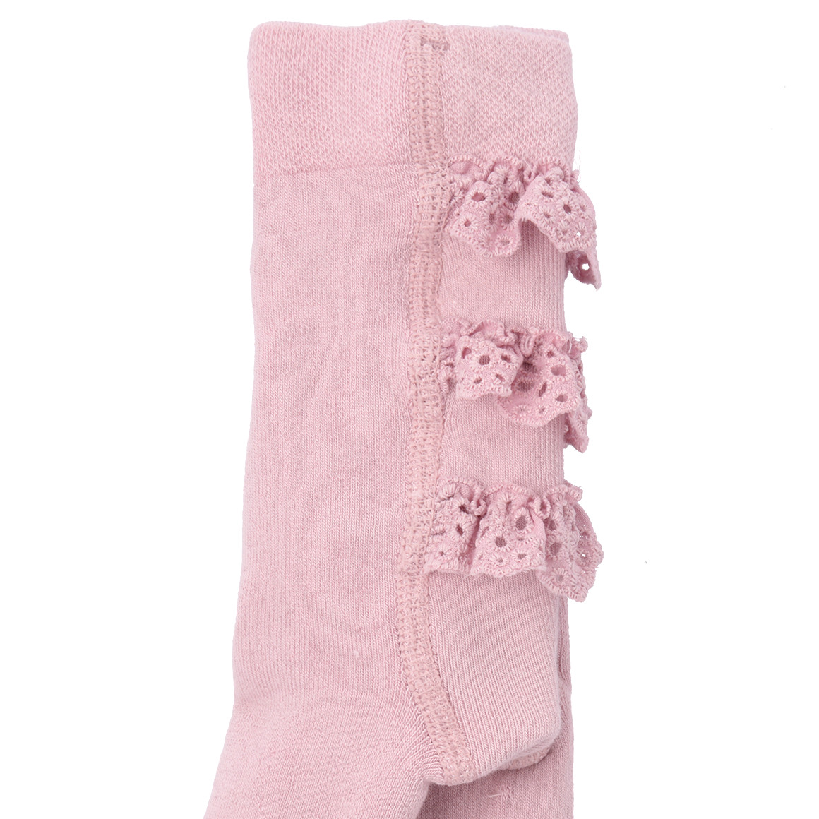 Topomini Pure Collection Newborn Frottee-Strumpfhose mit Spitze rosa
