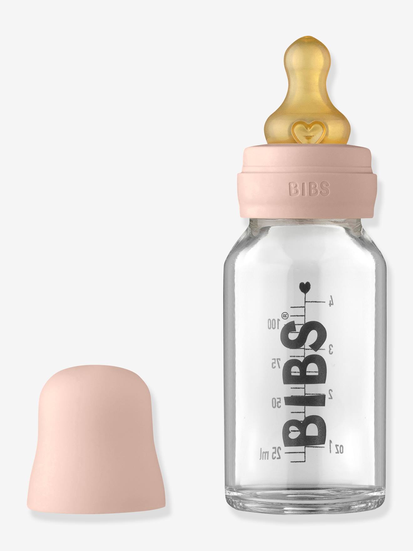 Mamadeira de vidro rosa BIBS de 110ml