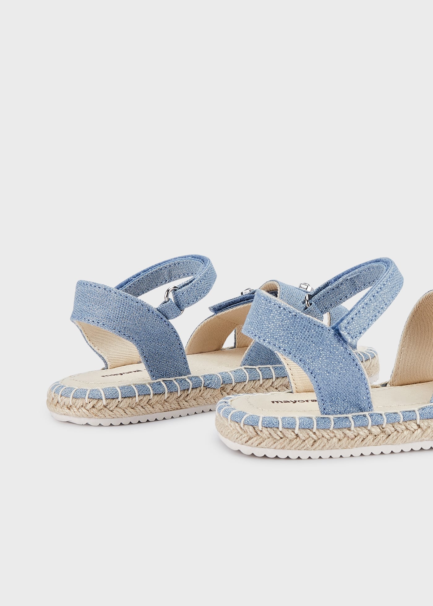 Sandália espadrille com fecho duplo de velcro para meninas