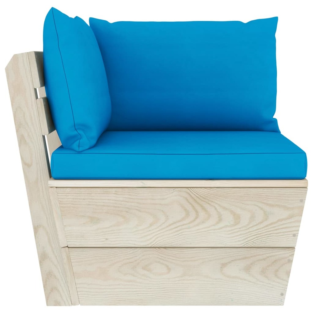 Salon de jardin meuble d'extérieur ensemble de mobilier palette 5 pièces avec coussins épicéa imprégné