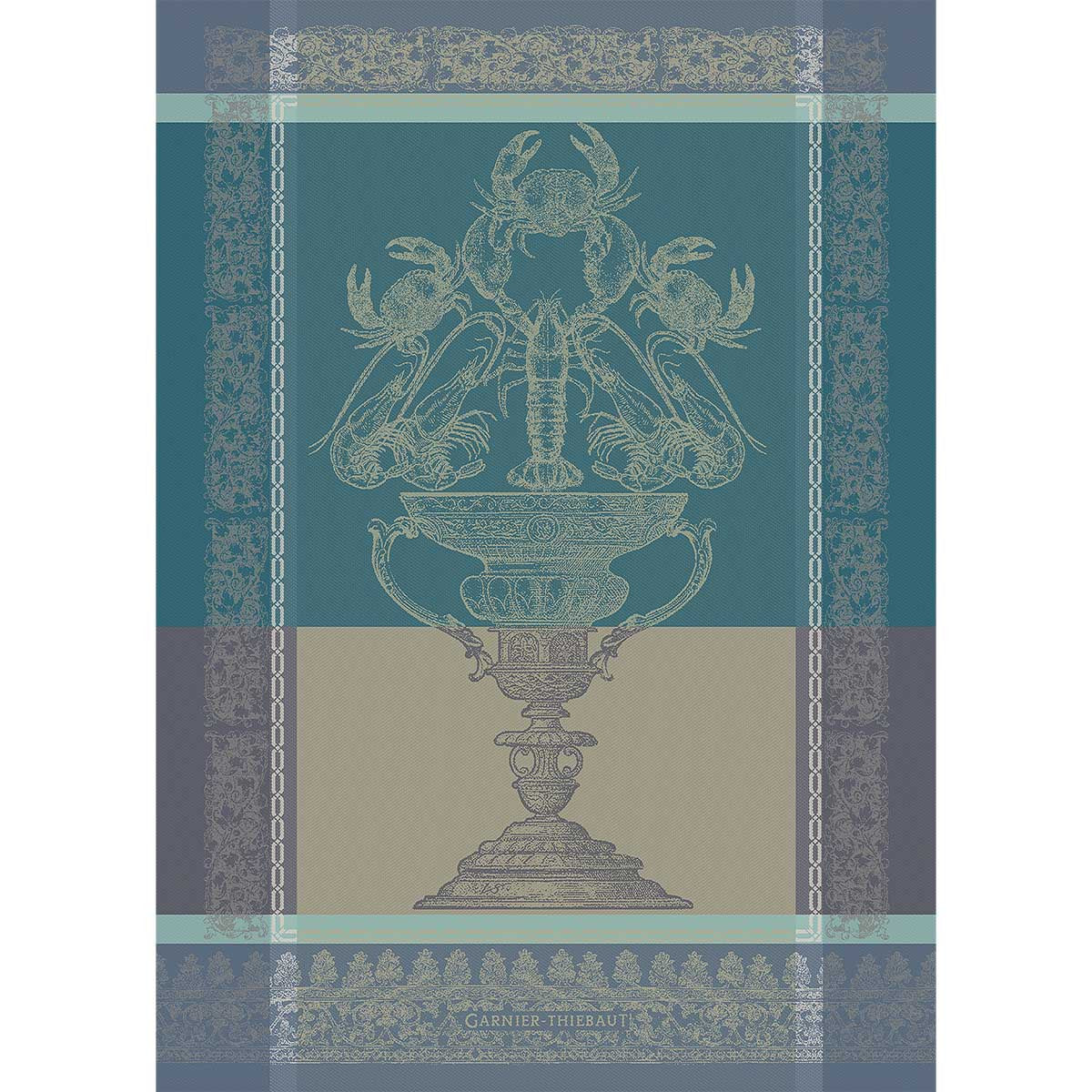 Torchon pur coton bleu 56x77 Garnier Thiebaut