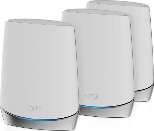 NETGEAR Orbi RBK753 - - Wi-Fi-system - (router, 2 extendere) - op til 5651 sq.ft - mesh - 1GbE - Wi-Fi 6 - Tri-Band