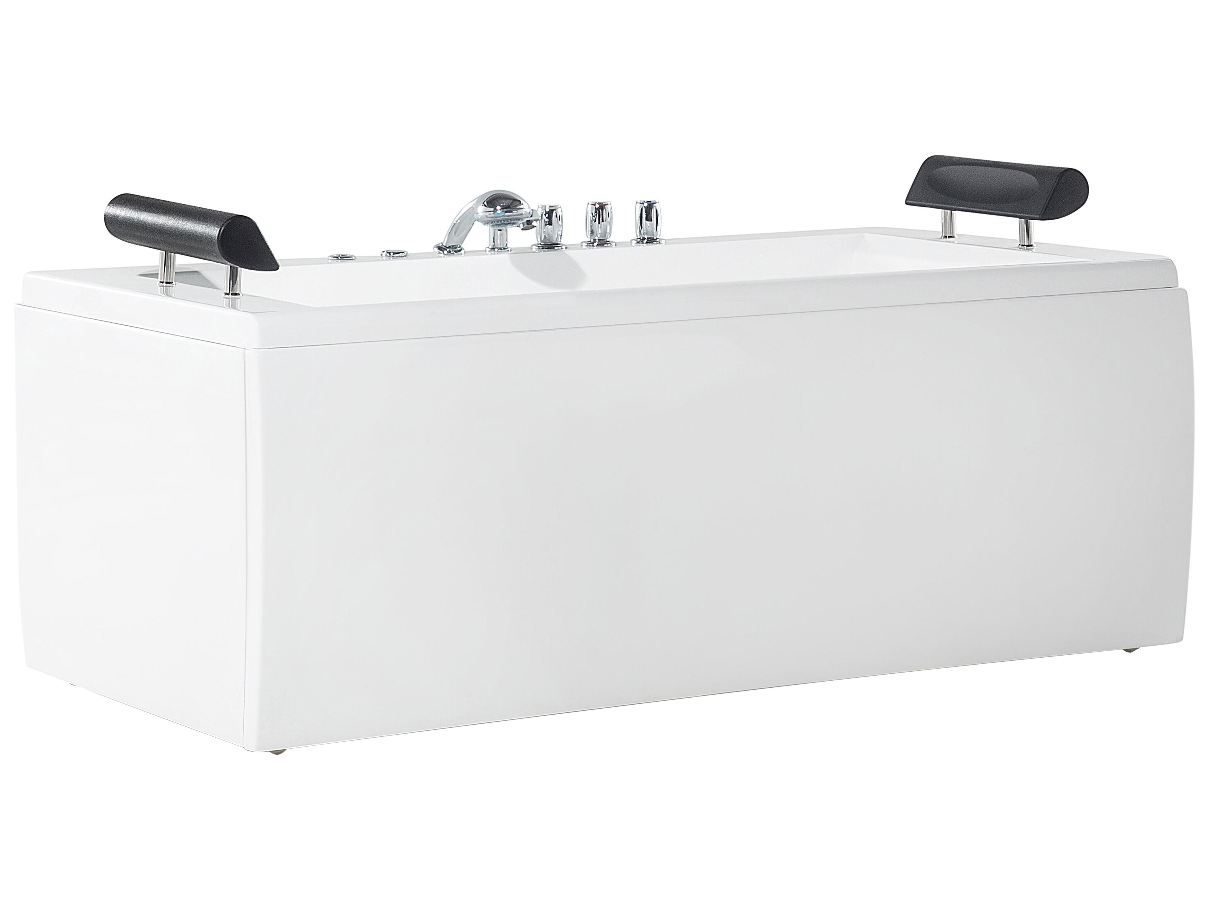 Hoek bubbelbad met LED MONTEGO 172 x 83 cm Wit