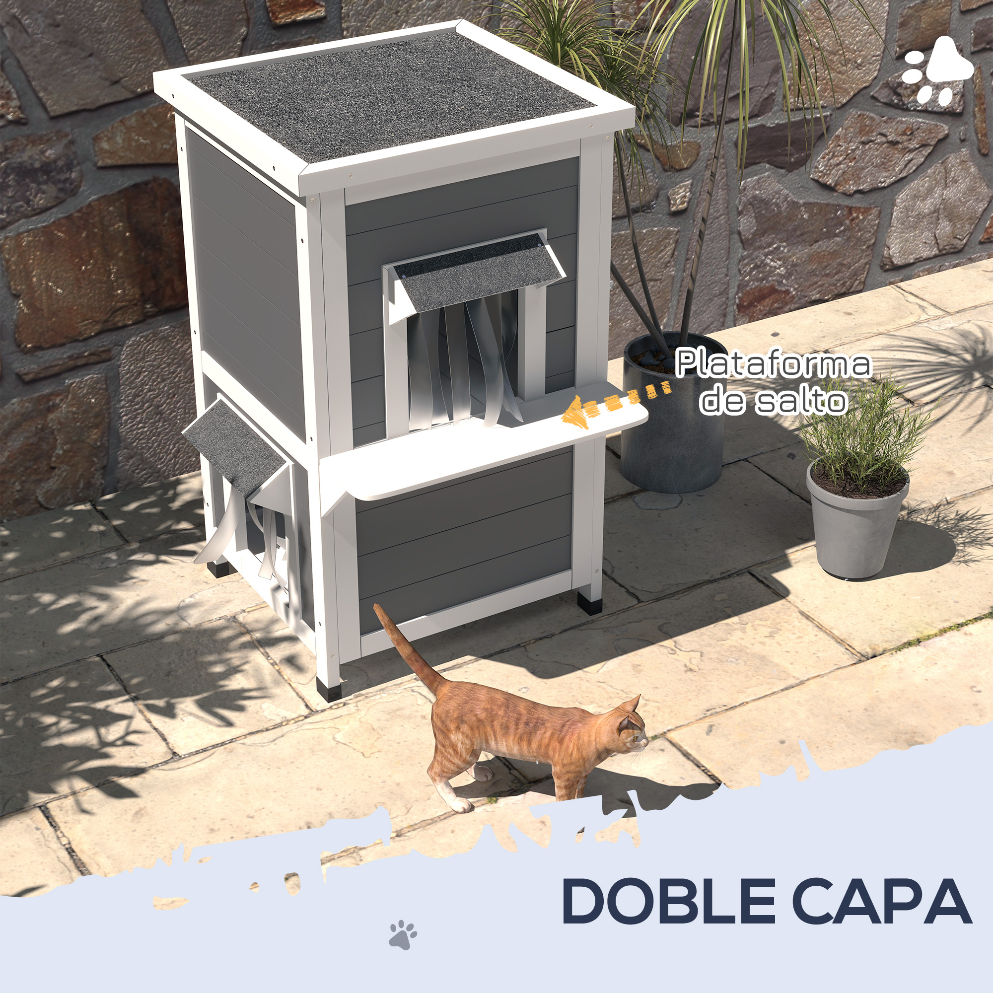 Casa para Gatos Cinza PawHut