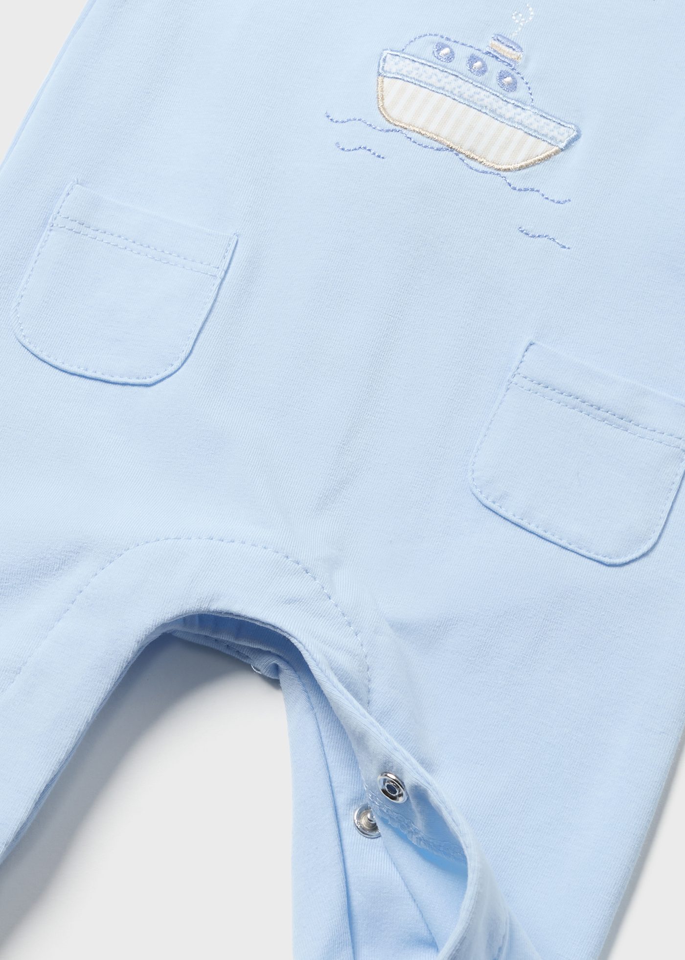 Pijama de algodão estampado para recém-nascido