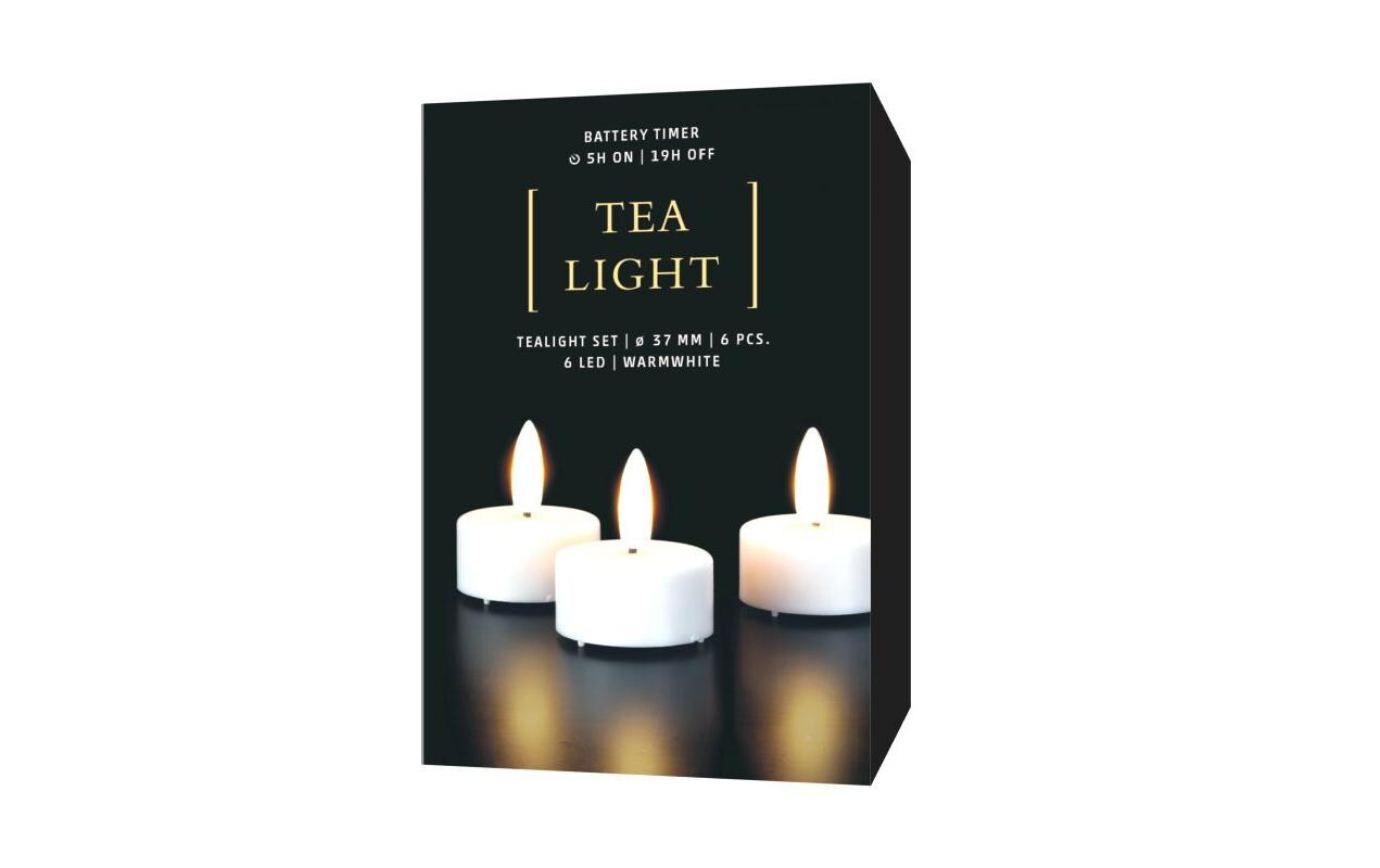 LED Teelichter Set 6er Set 3.7 cm, WeissLED Kerzen für den Innenbereich