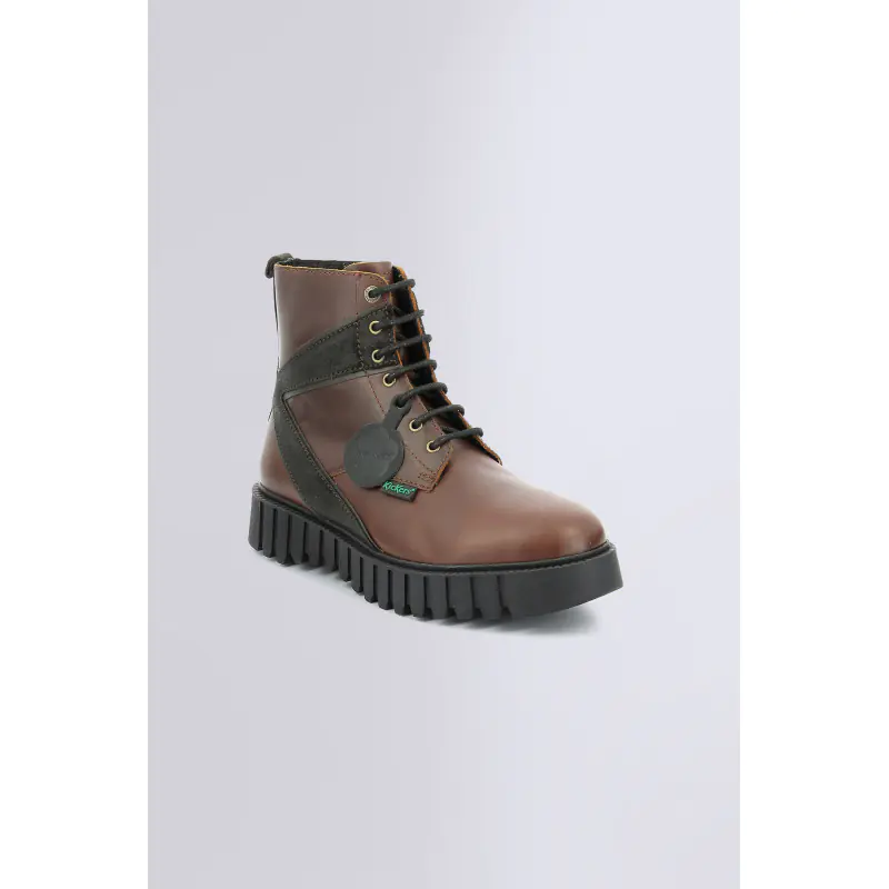 KICK FABULOUS MARRON FONCE BOOTS Cuir Homme