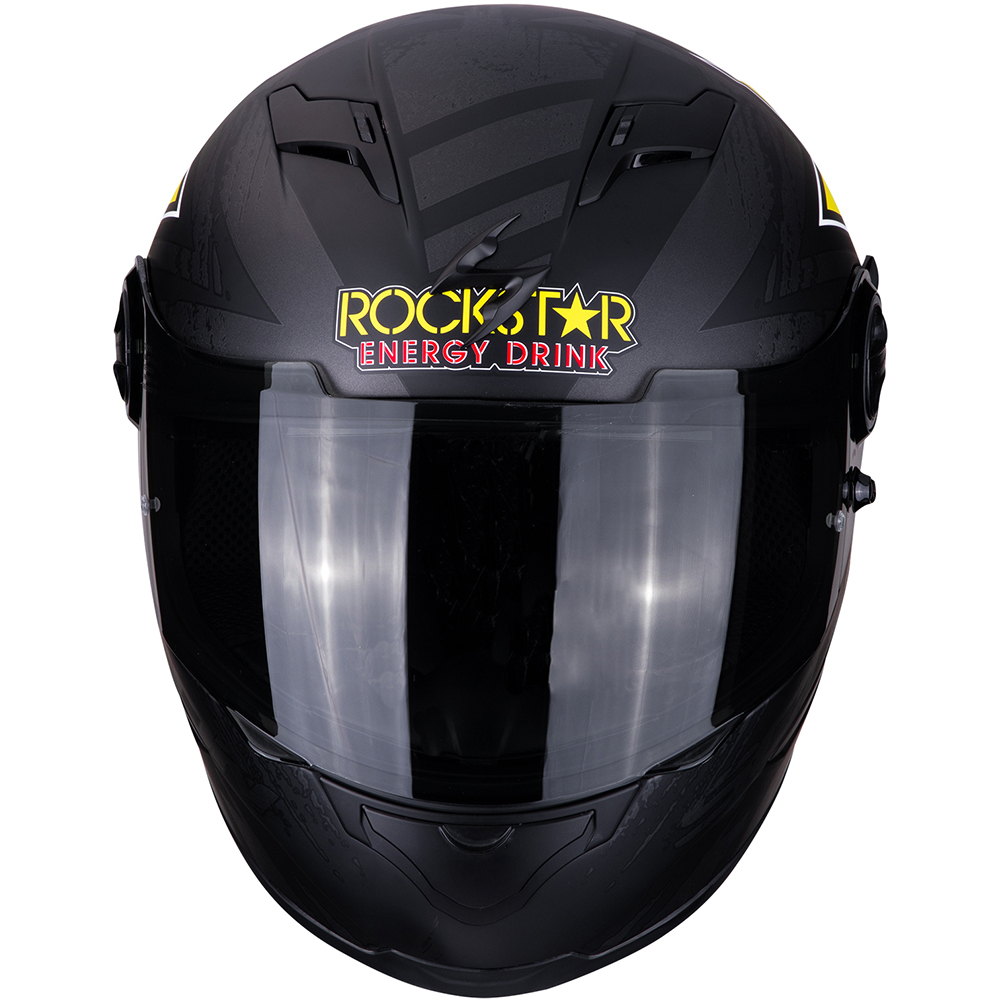 Scorpion - Casque Exo-490 Rockstar Noir Mat / Jaune / Rouge