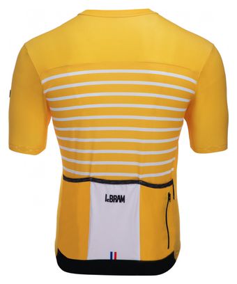 Maillot Manches Courtes LeBram Ventoux Jaune Coupe Ajustée