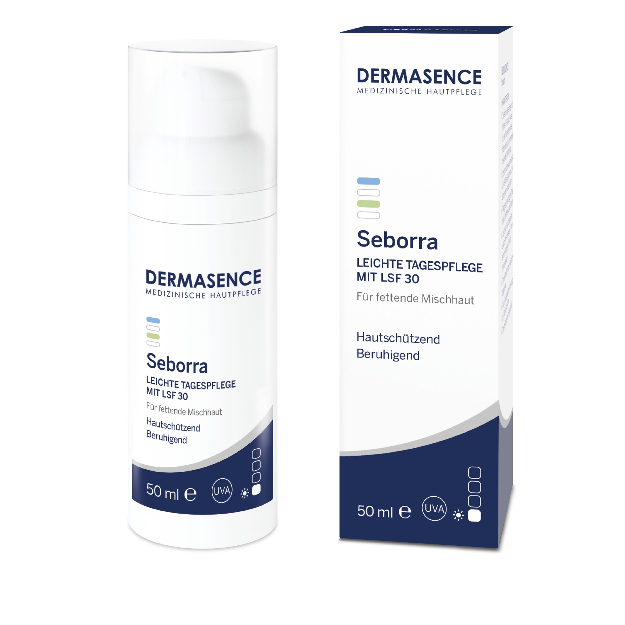 DERMASENCE Seborra leichte Tagespflege<br>50 ml, Dispenser, LFS30