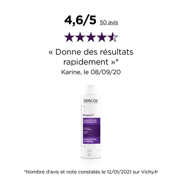 Shampoo Redensificador Neogênico Vichy Dercos 200ml