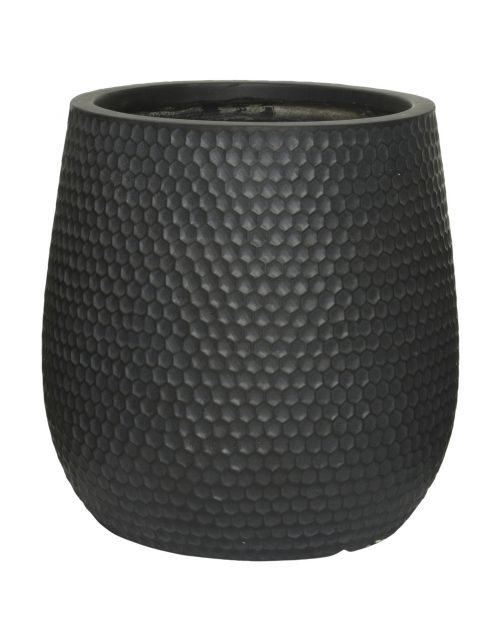 Decoris Zoe Bloempot Egg Zwart - Buitenpot