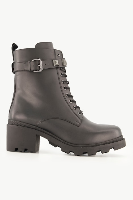Leder-Stiefeletten, Schnürung, Weite H