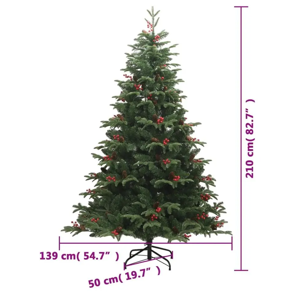 vidaXL - Gescharnierde Kunstkerstboom - Groen - 210 cm