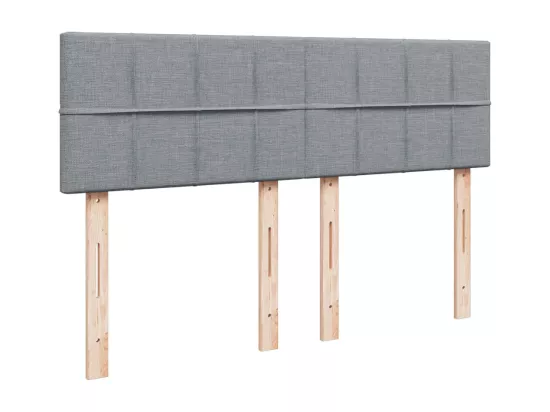 Sommier à lattes de lit avec matelas Gris clair 160x200cm Tissu