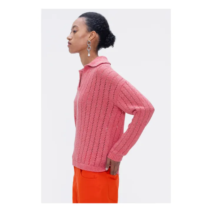 Our Sister Pull Polo Percy Lin et Coton | Rouge